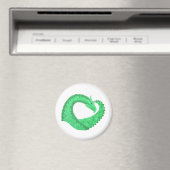 Grüner Herzdrache auf Weiß Magnet (In Situ (Geschirrspüler))