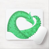 Grüner Herzdrache auf Weiß Mousepad (Mit Mouse)