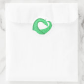 Grüner Herzdrache auf Weiß Runder Aufkleber (Tasche)