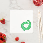Grüner Herzdrache auf Weiß Serviette (Beispiel)