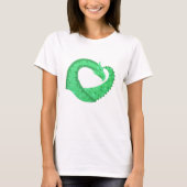 Grüner Herzdrache auf Weiß T-Shirt (Vorderseite)