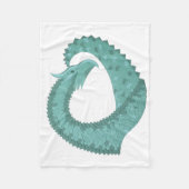 Grüner Herzdrache in Weiß Fleecedecke (Vorderseite)