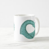 Grüner Herzdrache in Weiß Kaffeetasse (VorderseiteRechts)