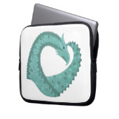 Grüner Herzdrache in Weiß Laptopschutzhülle (Vorderseite Links)