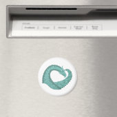 Grüner Herzdrache in Weiß Magnet (In Situ (Geschirrspüler))