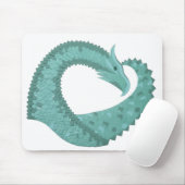 Grüner Herzdrache in Weiß Mousepad (Mit Mouse)