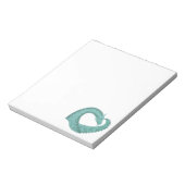 Grüner Herzdrache in Weiß Notizblock (Rotiert)