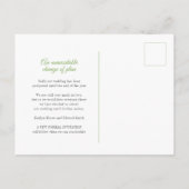 Grüner Herzkranz wegen Absage der Hochzeit Ankündigungspostkarte (Rückseite)