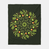 Grüner Hexentrank Pilz verlasse Pflanze Mandala Fleecedecke (Vorderseite)