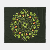 Grüner Hexentrank Pilz verlasse Pflanze Mandala Fleecedecke (Vorderseite (Horizontal))