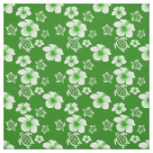 Grüner Hibiskus Honu Hawaiianer Stoff (Muster)