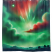 grüner Himmel Duschvorhang (Vorderseite)