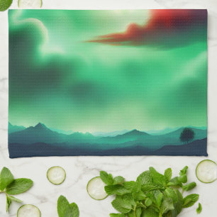 grüner Himmel Geschirrtuch