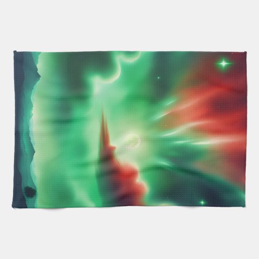 grüner Himmel Geschirrtuch (Horizontal)