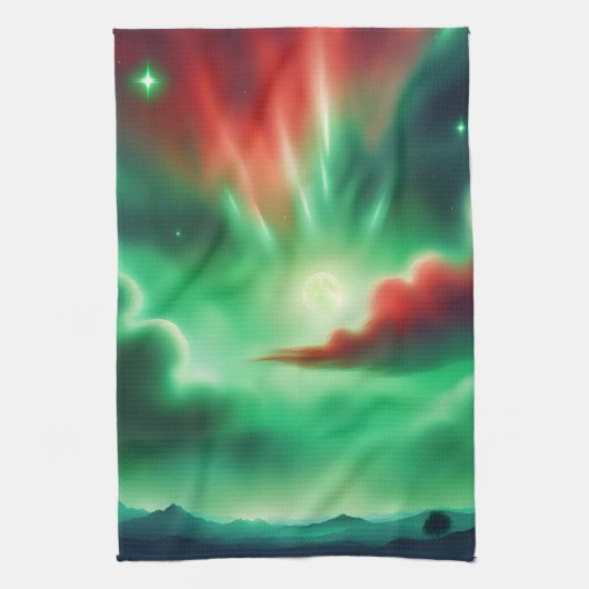 grüner Himmel Geschirrtuch (Vertikal)