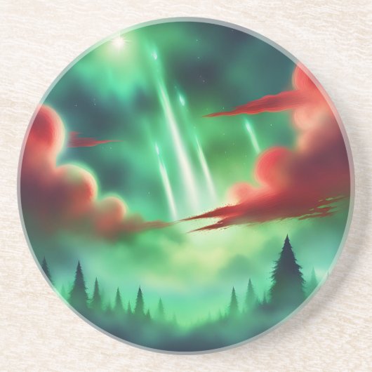grüner Himmel Getränkeuntersetzer (Vorne)