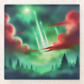 grüner Himmel Glasuntersetzer (Vorderseite)