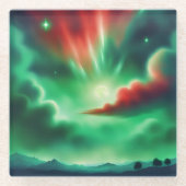 grüner Himmel Glasuntersetzer (Vorderseite)