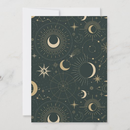 Grüner Himmelsmond Einladung (Rückseite)