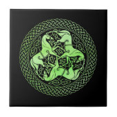 Grüner Himmelsring mit Pferden Fliese (Vorderseite)