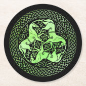 Grüner Himmelsring mit Pferden Runder Pappuntersetzer (Vorderseite)