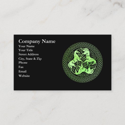 Grüner Himmelsring mit Pferden Visitenkarte (Vorderseite)