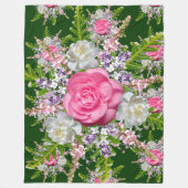 Grüner Hintergrund Bouquet Blume Lila Rosa Fleecedecke (Vorderseite)