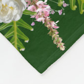 Grüner Hintergrund Bouquet Blume Lila Rosa Fleecedecke (Ecke)
