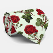 Grüner Hintergrund der Red Long Stem Rose Krawatte (Gerollt)