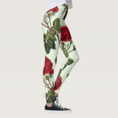 Grüner Hintergrund der Red Long Stem Rose Leggings (Rechts)