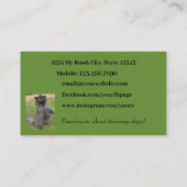 Grüner Hintergrund des Fotos für Hunde Trainer Min Visitenkarte (Rückseite)