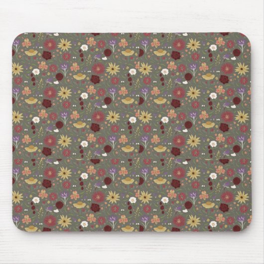 Grüner Hintergrund für die Blumenpracht im Herbst Mousepad (Vorne)