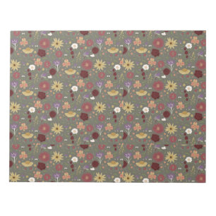 Grüner Hintergrund für die Blumenpracht im Herbst Notizblock