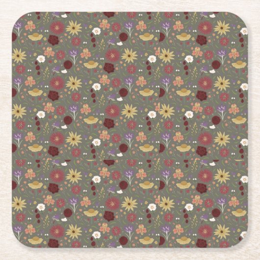 Grüner Hintergrund für die Blumenpracht im Herbst Rechteckiger Pappuntersetzer (Vorderseite)