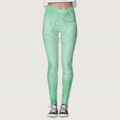 Grüner Hintergrund Leggings (Vorderseite)