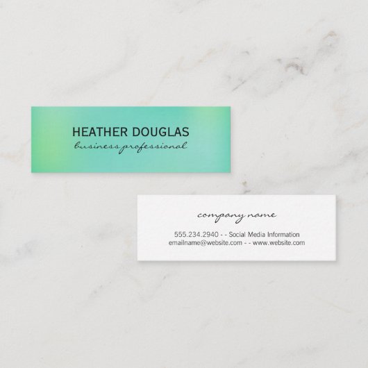 Grüner Hintergrund Mini Visitenkarte (Vorne/Hinten)