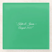 Grüner Hintergrund mit flacher Minze - Hochzeitsde Glasuntersetzer (Vorderseite)