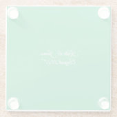 Grüner Hintergrund mit flacher Minze - Hochzeitsde Glasuntersetzer (Rückseite)