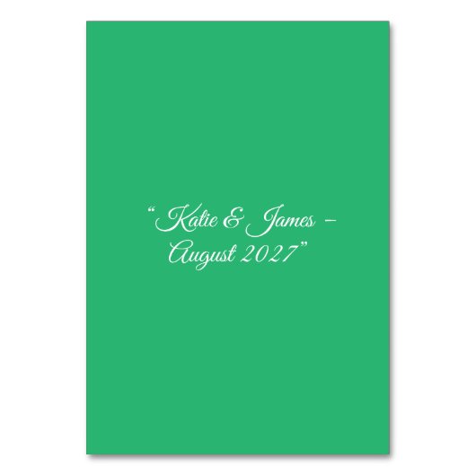 Grüner Hintergrund mit flacher Minze - Hochzeitsde Tischnummer (Vorderseite)