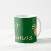 Grüner Hintergrund mit Frohe Weihnachten & Christb Kaffeetasse (VorderseiteRechts)
