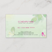 Grüner Hintergrund mit schwarzem Schönheitszeichen Visitenkarte (Rückseite)