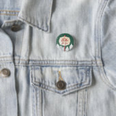 Grüner Hintergrund mit Weihnachtsbaum und Schild Button (Beispiel)