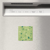 Grüner Hintergrund mit Weihnachtsbäumen, Schildern Magnet (In Situ (Geschirrspüler))