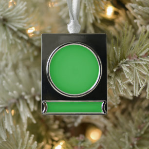 grüner Hintergrund mit weißem Rand Banner-Ornament Silber