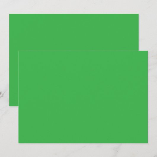 grüner Hintergrund mit weißem Rand Dankeskarte (Vorne/Hinten)