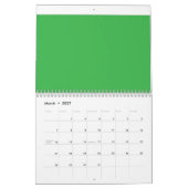grüner Hintergrund mit weißem Rand Kalender (Mär 2027)