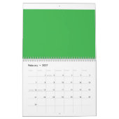 grüner Hintergrund mit weißem Rand Kalender (Feb 2027)