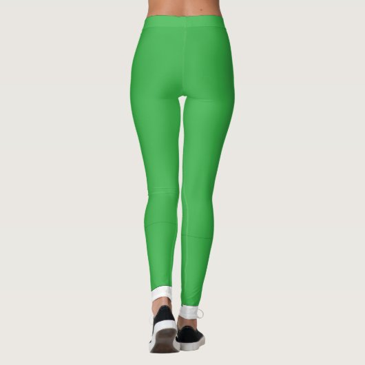 grüner Hintergrund mit weißem Rand Leggings (Rückseite)