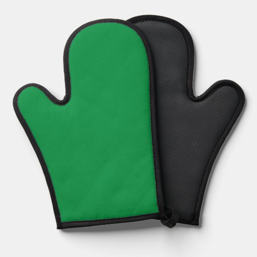 grüner Hintergrund mit weißem Rand Ofenhandschuh (Vorderseite/Rückseite)
