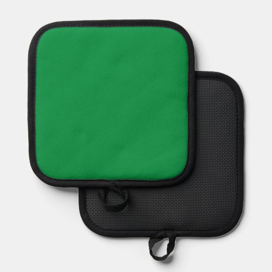 grüner Hintergrund mit weißem Rand Topflappen (Vorderseite/Rückseite)